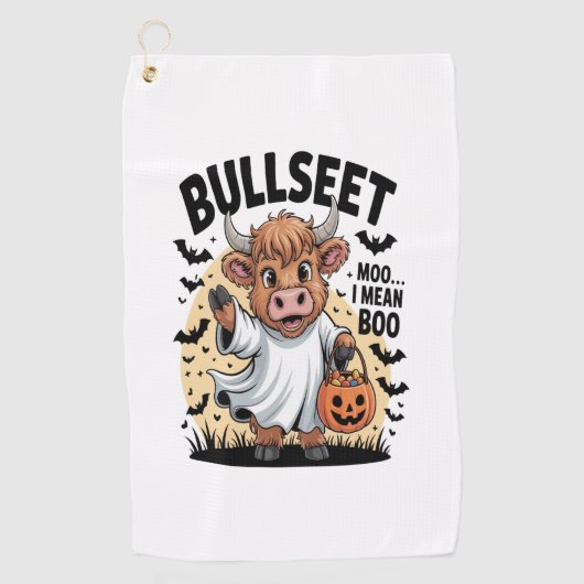 Serviette De Golf Vache drôle Halloween (Devant)