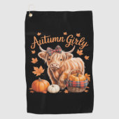 Serviette De Golf Vache Highland Chute Automne Fille Thanksgiving C (Devant)