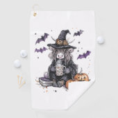Serviette De Golf Vache Highland d'Halloween (En situation)
