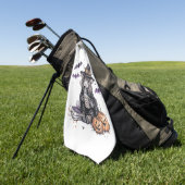 Serviette De Golf Vache Highland d'Halloween (Vert)