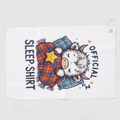 Serviette De Golf Vache Highland, sommeil officiel (Horizontal)