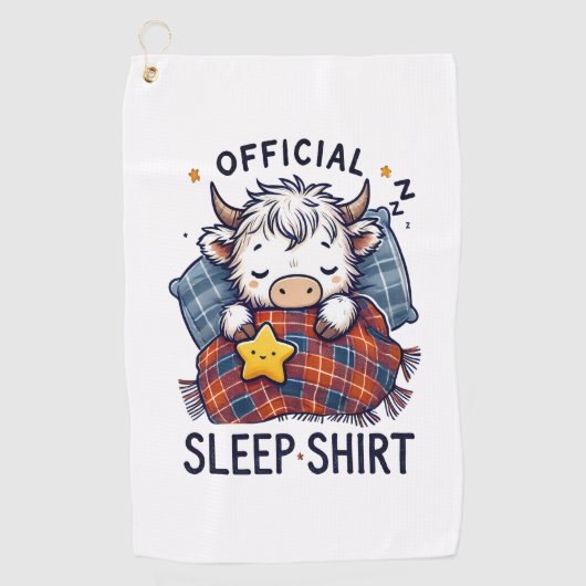 Serviette De Golf Vache Highland, sommeil officiel (Devant)