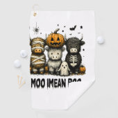 Serviette De Golf Vache Highland Spooky Halloween (En situation)