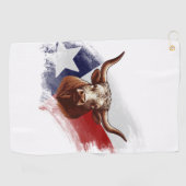 Serviette De Golf Vache longhorne du Texas (Horizontal)