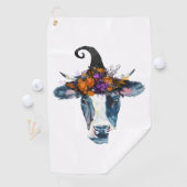 Serviette De Golf Vache noir blanc Halloween sorcière (En situation)