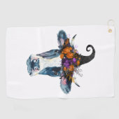 Serviette De Golf Vache noir blanc Halloween sorcière (Horizontal)