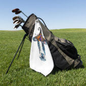 Serviette De Golf Vache noir blanc Halloween sorcière (Vert)