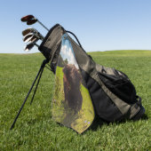 Serviette De Golf Vache noire pâturage vert champ soleil (Vert)