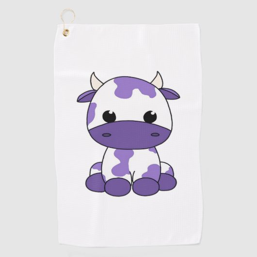 Serviette De Golf Vache pourpre T-shirt surdimensionné_1 (Devant)