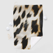 Serviette De Golf Vachette blanche noire (En situation)