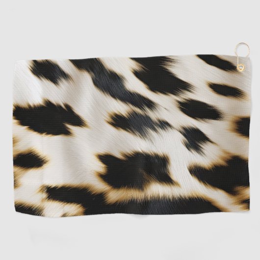 Serviette De Golf Vachette blanche noire (Horizontal)