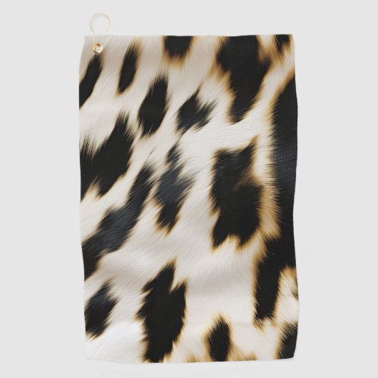 Serviette De Golf Vachette blanche noire (Devant)