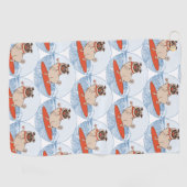 Serviette De Golf Vague à cheval heureux chien de carlin sur la plan (Horizontal)