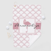 Serviette De Golf Vague Art Déco Flamant Rose (En situation)