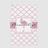 Serviette De Golf Vague Art Déco Flamant Rose (Devant)