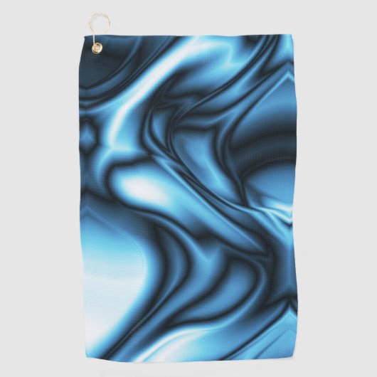 Serviette De Golf Vague de soie bleue (Devant)
