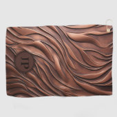 Serviette De Golf Vague en cuivre métallique 3D personnalisée (Horizontal)