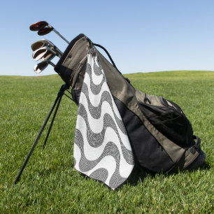 Serviette De Golf vagues noires et blanches en pavé portugais