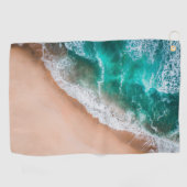 Serviette De Golf Vagues sur la plage de sable (Horizontal)