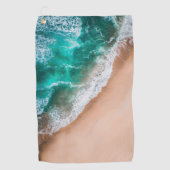 Serviette De Golf Vagues sur la plage de sable (Devant)