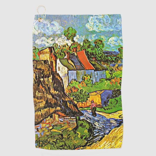 Serviette De Golf Van Gogh - Maisons à Auvers, célèbre peinture (Devant)