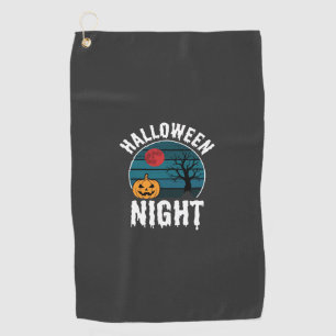 Serviette De Golf Vecteur d'arbre de citrouille de nuit d'Halloween
