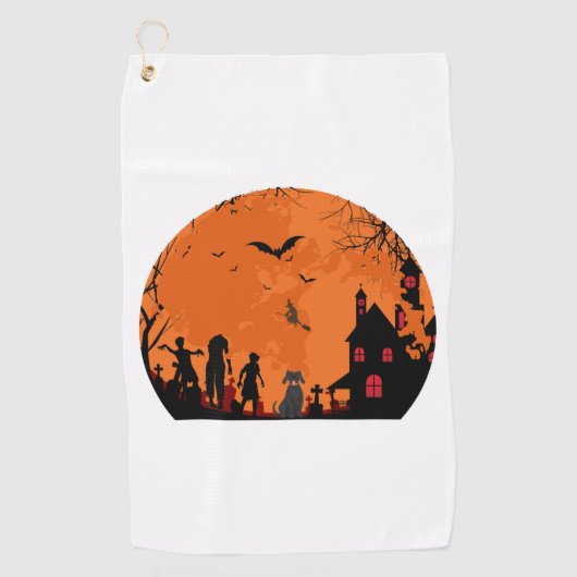Serviette De Golf vecteur halloween (Devant)
