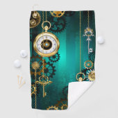 Serviette De Golf Veille bijoux Steampunk sur un Arrière - plan vert (En situation)