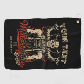 Serviette De Golf Vélo personnalisé Skeleton Motorcycle Shop Garage (Horizontal)