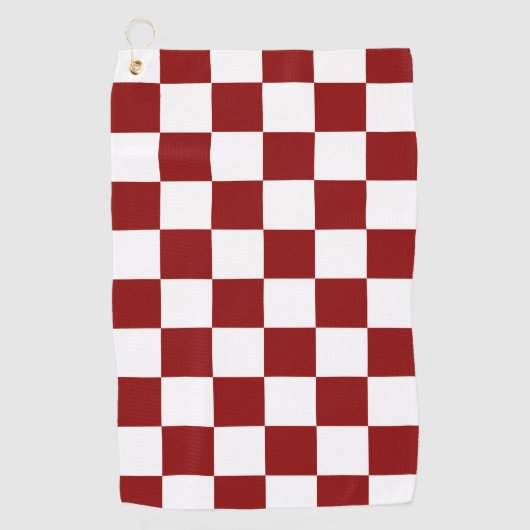 Serviette De Golf Vérificateur blanc rouge  (Devant)