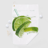 Serviette De Golf Verre d'eau avec des tranches de chaux et des pail (En situation)