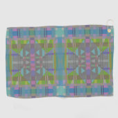 Serviette De Golf Vert bleu violet géométrique (Horizontal)