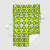 Serviette De Golf Vert clair et blanc à motif floral (En situation)