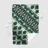 Serviette De Golf vert émeraude brut répété sous texture blanche t (En situation)