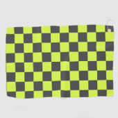 Serviette De Golf Vert et gris À damiers Motif (Horizontal)