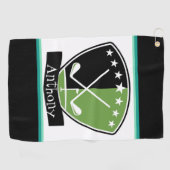 Serviette De Golf Vert et noir personnalisés (Horizontal)