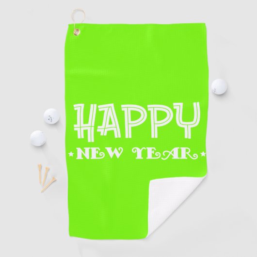 Serviette De Golf vert fluorescent - Bonne année (En situation)