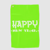 Serviette De Golf vert fluorescent - Bonne année (Devant)
