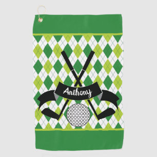 Serviette De Golf Vert Jacquard personnalisé