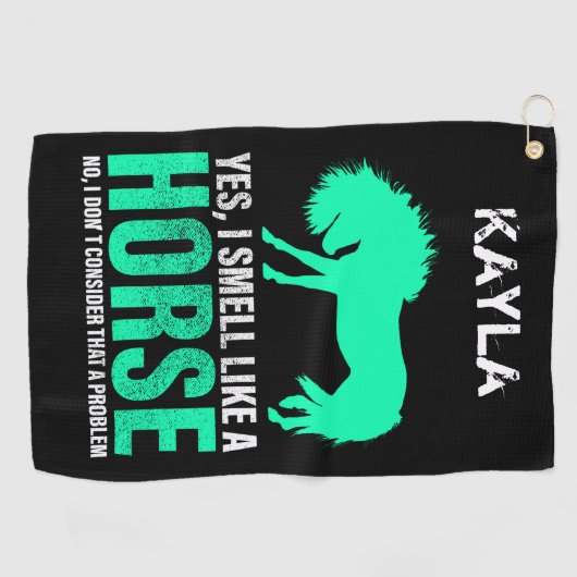 Serviette De Golf Vert Oui Je Sens Comme Un Cheval Personnalisé (Horizontal)