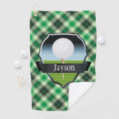Serviette De Golf Vert personnalisé payé (En situation)
