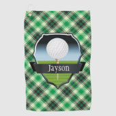 Serviette De Golf Vert personnalisé payé (Devant)