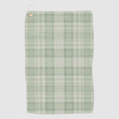 Serviette De Golf Vert sauge clair carreauté (Devant)