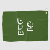 Serviette de golf Vert Serviette de golf #1 Papa (Horizontal)