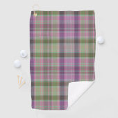 Serviette De Golf Vert, tartan classique lilas. (En situation)