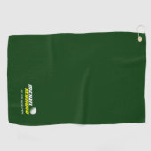 serviette de golf verte avec nom de golfeur (Horizontal)