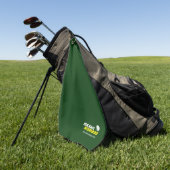 serviette de golf verte avec nom de golfeur (Vert)