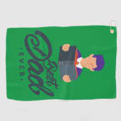 Serviette de golf verte avec un meilleur papa jama (Horizontal)
