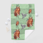 Serviette de golf verte florale (En situation)