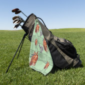Serviette de golf verte florale (Vert)